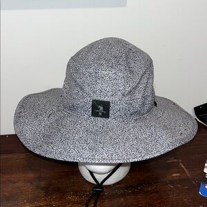 New $75 William Murray Bucket Black Gray AOP Athleisure Golf Wide Brim Sun Hat